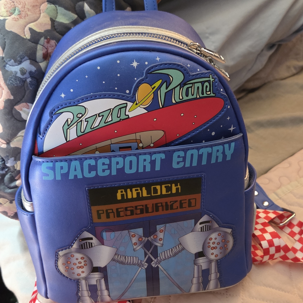 Blue Space-Themed Backpack